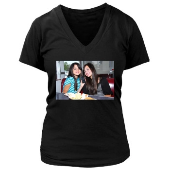 Selena Gomez Women's Deep V-Neck TShirt