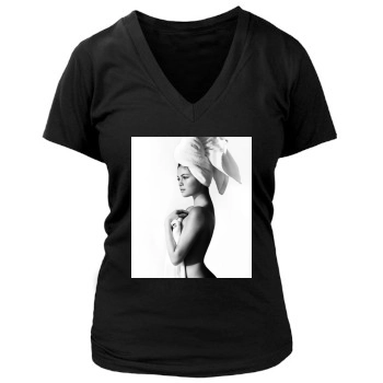 Selena Gomez Women's Deep V-Neck TShirt