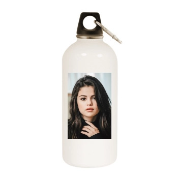 Selena Gomez White Water Bottle With Carabiner