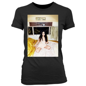 Selena Gomez Women's Junior Cut Crewneck T-Shirt