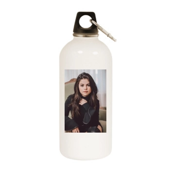 Selena Gomez White Water Bottle With Carabiner