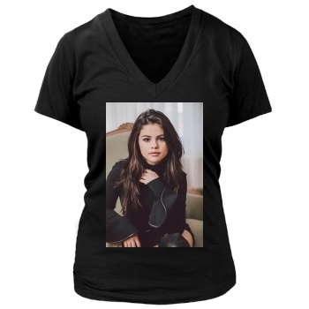 Selena Gomez Women's Deep V-Neck TShirt