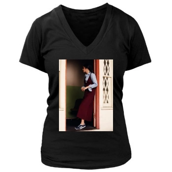 Selena Gomez Women's Deep V-Neck TShirt