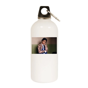 Selena Gomez White Water Bottle With Carabiner