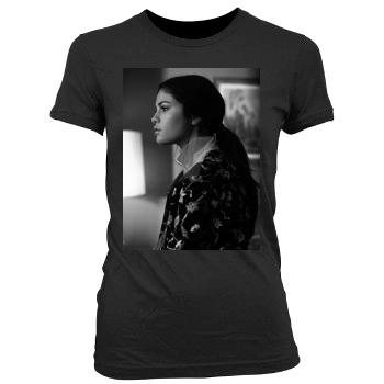 Selena Gomez Women's Junior Cut Crewneck T-Shirt