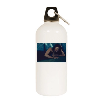 Selena Gomez White Water Bottle With Carabiner