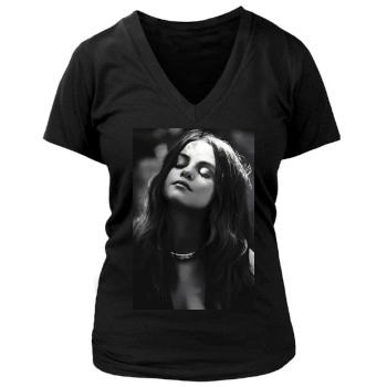 Selena Gomez Women's Deep V-Neck TShirt