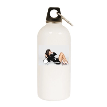 Selena Gomez White Water Bottle With Carabiner