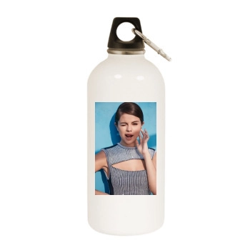 Selena Gomez White Water Bottle With Carabiner