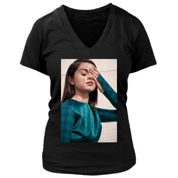 Selena Gomez Women's Deep V-Neck TShirt