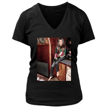 Selena Gomez Women's Deep V-Neck TShirt