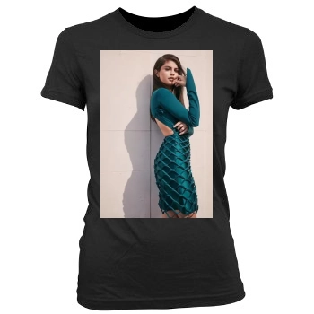 Selena Gomez Women's Junior Cut Crewneck T-Shirt