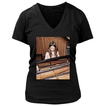 Selena Gomez Women's Deep V-Neck TShirt