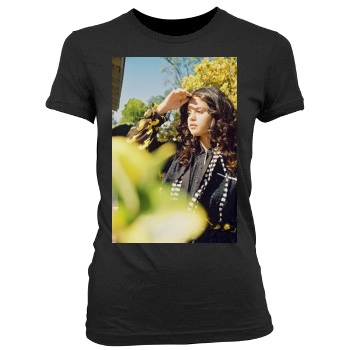 Selena Gomez Women's Junior Cut Crewneck T-Shirt