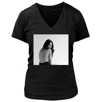 Selena Gomez Women's Deep V-Neck TShirt