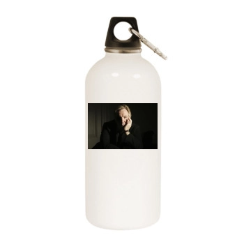 Alan Rickman White Water Bottle With Carabiner