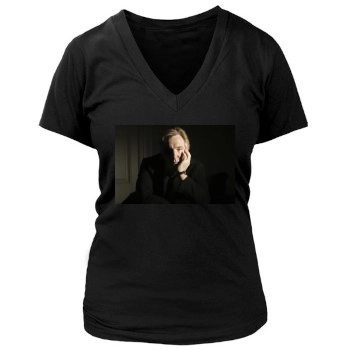 Alan Rickman Women's Deep V-Neck TShirt