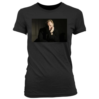 Alan Rickman Women's Junior Cut Crewneck T-Shirt