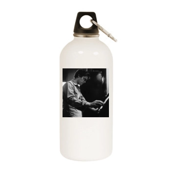 Hugh Grant White Water Bottle With Carabiner