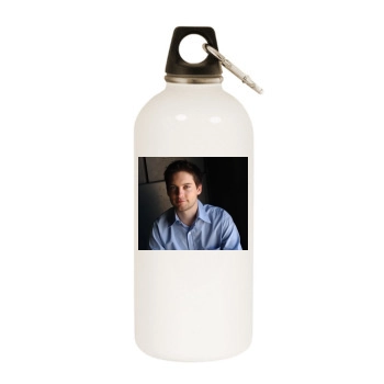 Tobey Maguire White Water Bottle With Carabiner