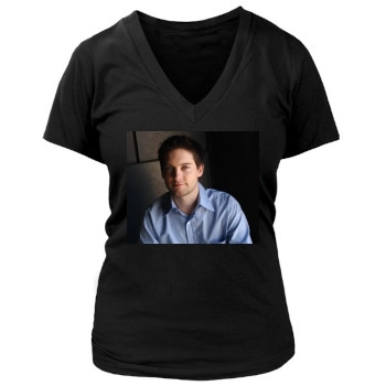 Tobey Maguire Women's Deep V-Neck TShirt