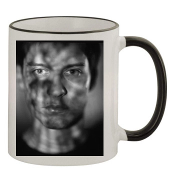 Tobey Maguire 11oz Colored Rim & Handle Mug