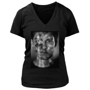 Tobey Maguire Women's Deep V-Neck TShirt