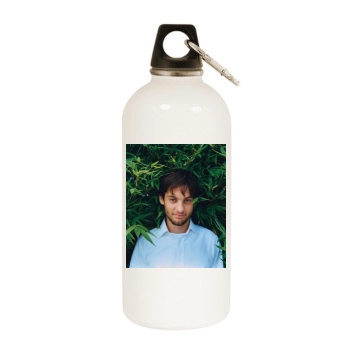 Tobey Maguire White Water Bottle With Carabiner