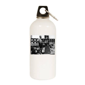 Frida Kahlo White Water Bottle With Carabiner