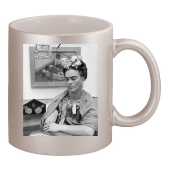 Frida Kahlo 11oz Metallic Silver Mug