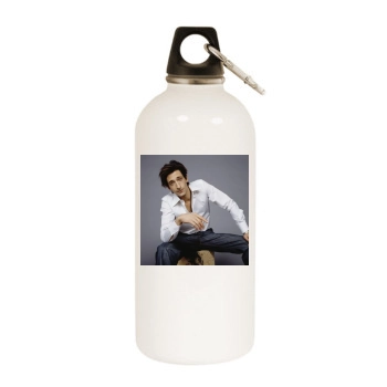 Adrien Brody White Water Bottle With Carabiner