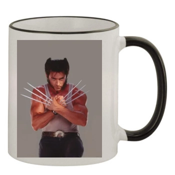 Hugh Jackman 11oz Colored Rim & Handle Mug