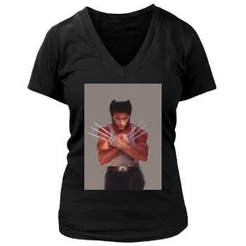 Hugh Jackman Women's Deep V-Neck TShirt