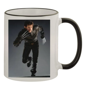 Hugh Jackman 11oz Colored Rim & Handle Mug