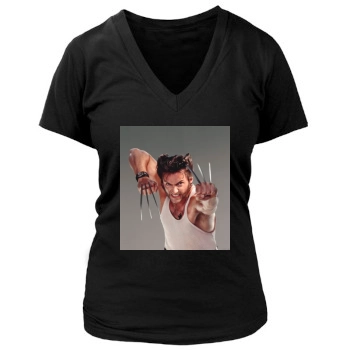 Hugh Jackman Women's Deep V-Neck TShirt