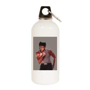 Hugh Jackman White Water Bottle With Carabiner