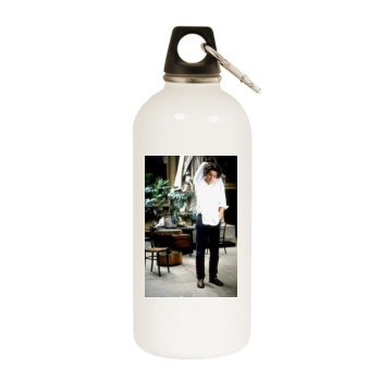 Hugh Grant White Water Bottle With Carabiner