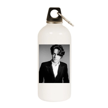 Hugh Grant White Water Bottle With Carabiner