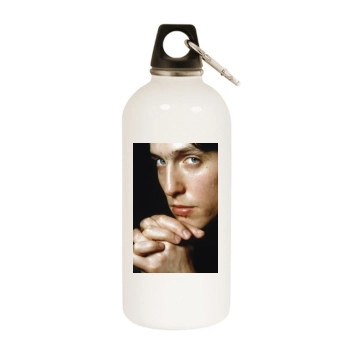 Hugh Grant White Water Bottle With Carabiner