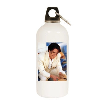 Hugh Grant White Water Bottle With Carabiner