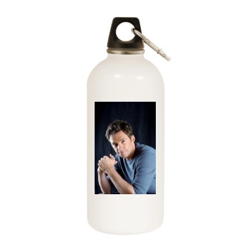 Hugh Jackman White Water Bottle With Carabiner