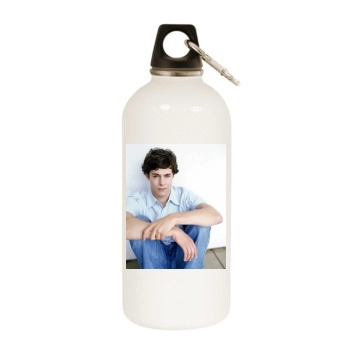 Adam Brody White Water Bottle With Carabiner