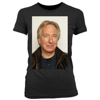 Alan Rickman Women's Junior Cut Crewneck T-Shirt