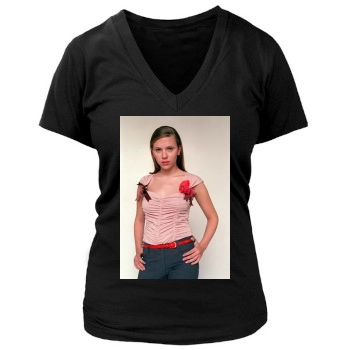 Scarlett Johansson Women's Deep V-Neck TShirt