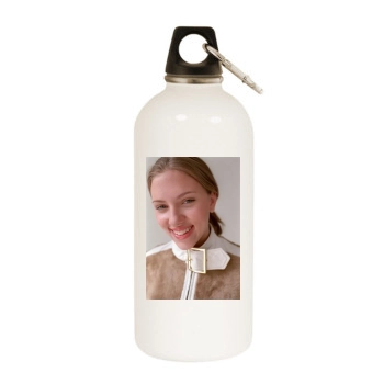 Scarlett Johansson White Water Bottle With Carabiner