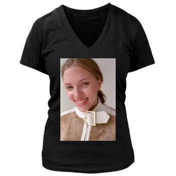 Scarlett Johansson Women's Deep V-Neck TShirt