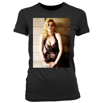 Scarlett Johansson Women's Junior Cut Crewneck T-Shirt