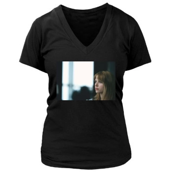 Scarlett Johansson Women's Deep V-Neck TShirt