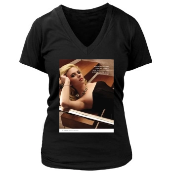 Scarlett Johansson Women's Deep V-Neck TShirt