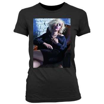 Scarlett Johansson Women's Junior Cut Crewneck T-Shirt